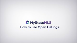 HOW TO USE MY STATE MLS OPEN LISTINGS [upl. by Olpe]