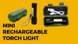 USB Rechargeable and Zoomable Mini Torch Light With 3 Modes  Unboxing and Review [upl. by Shifrah]