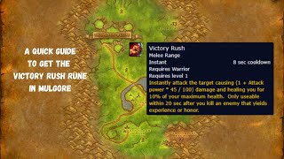 Season of Discovery Mulgore Warrior Victory Rush Rune Guide [upl. by Paschasia]