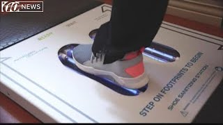 Shoe sanitizing station helps fight bacteria in hospitals [upl. by Gernhard172]