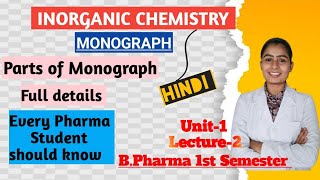 Pharmaceutical Inorganic Chemistry MONOGRAPH Parts of Monograph Bpharma 1st semester [upl. by Dorcas]