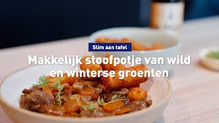 Makkelijk stoofpotje van wild en winterse groenten [upl. by Ttam]