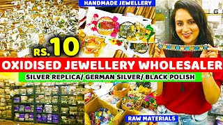 Oxidised Jewellery Wholesale Market in Kolkata  Silver Replica German Silver Black Polish Jewellery [upl. by Aliuqahs914]