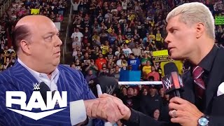 Cody Rhodes Roasts The Rock Makes a Deal with Paul Heyman  WWE Raw Highlights 31824  WWE on USA [upl. by Adelina]