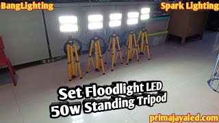 Set Floodlight LED 50w Standing Tripod [upl. by Burlie68]