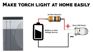 Create Your Own LED Torch Light with Just a Mobile Battery [upl. by Bert]