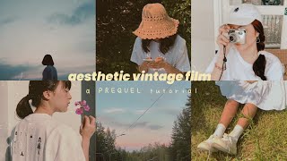 Aesthetic vintage film edit  Prequel tutorial  retro filter for photos and videos [upl. by Einobe]