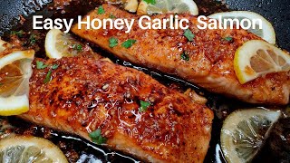 Easy Honey Garlic Salmon  Step by step salmon [upl. by Adnawed114]