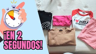 👚 Cómo doblar camisetas FÁCIL ⏱️ También jerseis y sudaderas [upl. by Annaynek]