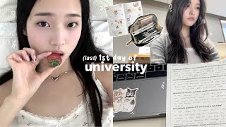 last first day of university vlog💌 grwm long lectures haircare routine cute nails busy days [upl. by Elfie]