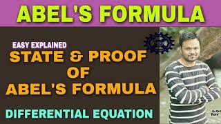 ABELS FORMULA  ABELS FORMULA DIFFERENTIAL EQUATIONS [upl. by Llerrot226]