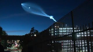 Elon Musks SpaceX Falcon 9 rocket causes a spectacle in the sky [upl. by Clayborn]