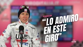 ¿A quién admira Pogacar Tadej Etapa 16 Giro dItalia [upl. by Ellemac]