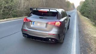 Mercedes A45s AMG  Akrapovic exhaust sound  OPF [upl. by Hgielrac]