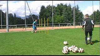 entrainement gardien but  exercice vivacité 4 gardien de but football goalkeeper training [upl. by Wengert]