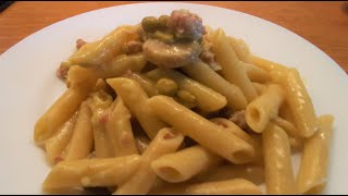 Pasta alla boscaiola con funghi salsiccia e piselli by Vito Chef Italia Mushrooms peas and sausage [upl. by Pyszka]