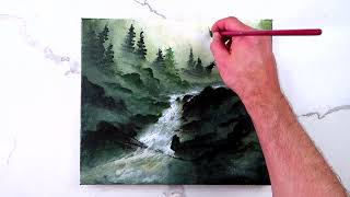 Fallen Waterfall Tree  Acrylic landscape painting demo [upl. by Krissy]