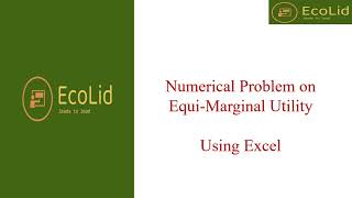 Numerical Problem  EquiMarginal Utility [upl. by Issi]