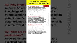 Outpatient Nurse Interview Question With Example Answer 1 shorts [upl. by Waverly]