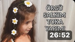 ÖRGÜ TOKA YAPIMI SALKIM MODEL papatyaörgüçıtçıtlıtoka toka örgütoka salkimtoka papatyatoka [upl. by Aniweta]