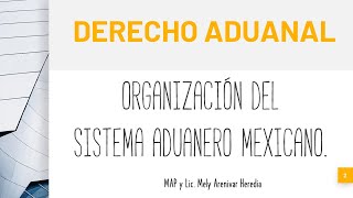 Organización del Sistema Aduanero Mexicano [upl. by Eignat]