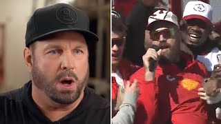 Garth Brooks REACTS to Travis Kelce Singing ‘Friends in Low Places’ While Drunk at Super Bowl Parade [upl. by Eyr]