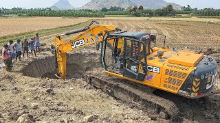 JCB JS205 Excavator Dig New Circular Well at Many Farmer’s together Own Expense [upl. by Gibun21]