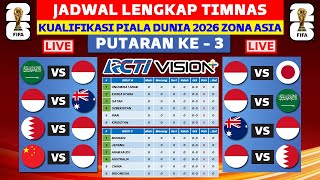 CATAT Jadwal Lengkap Timnas Indonesia di Kualifikasi Piala Dunia 2026 Ronde 3 [upl. by Roose121]