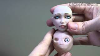 Sculpting a BJD Face with Inset Eyes  MakingFairiescom [upl. by Kovar]