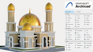 Architecture Mosque Design With Archicad [upl. by Ettennal585]