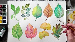 Watercolor Leaves Every Technique Youll Ever Need [upl. by Noivart770]