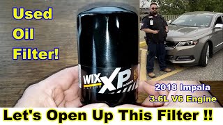 Wix XP Oil Filter WL10255XP Cut Open Used Wix XP Oil Filter Cut Open [upl. by Giacinta]