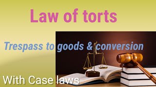 Law of torts  Trespass to goods amp conversion [upl. by Kriste198]