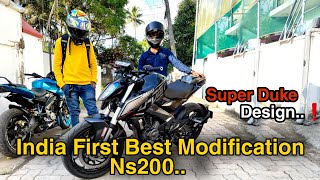 India first Best Modification Ns200 Super Duke Design💥ns200 Modification [upl. by Notsew]