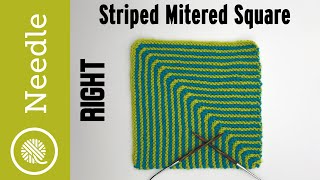 Needle Knit Striped Mitered Square [upl. by Madonia]