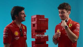 Carlos Sainz and Charles Leclerc A Jenga match for the ages [upl. by Atteval231]