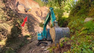 HeartPounding Mountain Road Construction with Kobelco Excavator Watch If You Dare [upl. by Esela172]