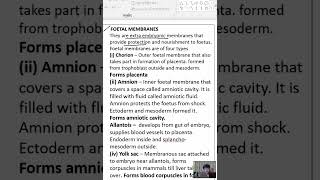 FOETAL MEMBRANES are extra embryonic membranes that provide protection and nourishment to foetus [upl. by Tabber]