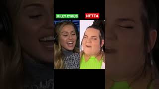 MILEY CYRUS vs NETTA  TOY no autotune shorts [upl. by Penelopa]