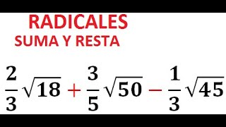 SUMA Y RESTA RADICALES CON FRACCIONES muy fácil [upl. by Canute384]