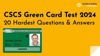 CSCS Green Card  20 Hardest Questions amp Answers [upl. by Moya271]