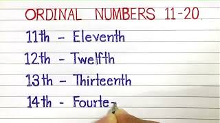 Ordinal numbers  Ordinal number 1120  handwriting practice [upl. by Rebmeced530]