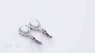 Pearl White Opal Stone CZ Wholesale 925 Silver Dangle Earrings [upl. by Bettye493]