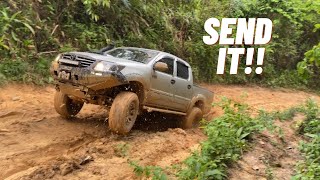 FULL SEND Hilux Goes Airborne On 4wd Beach Trail Trinidad Offroad Vlog [upl. by Vaden17]