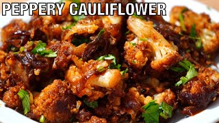 PEPPERY ONION CAULIFLOWER RECIPE QUICK amp EASY  VEGAN CAULIFLOWER RECIPE [upl. by Jos]