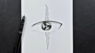 Easy to draw  how to draw kakashi’s eye easy stepbystep [upl. by Batish]