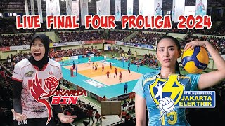 Live skor final four proliga 2024 Jakarta BIN vs Jakarta Electric PLN [upl. by Trembly]