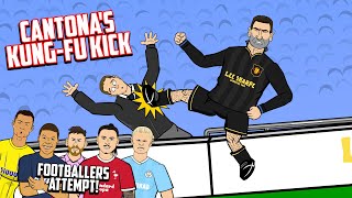 💥ERIC CANTONA KUNGFU KICK CHALLENGE💥 Footballers Attempt Frontmen 76 [upl. by Annig]