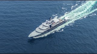 Crescent Yacht 135m Lürssen Project Thunder sea trials  4K [upl. by Labinnah]