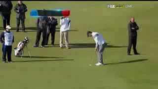 Michael Phelps Holes 153 foot PUTT at Dunhill Links [upl. by Tnomel878]